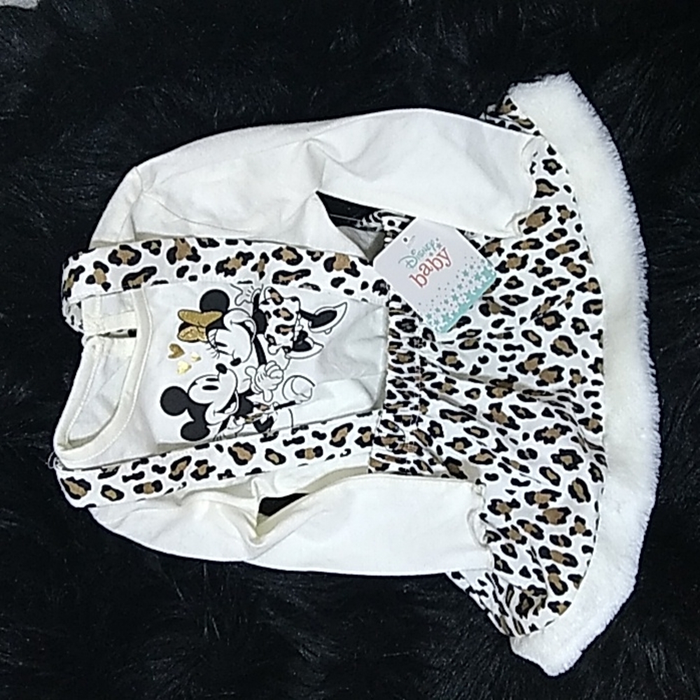 Disney Minnie & Mickey Leopard Print Baby Outfit